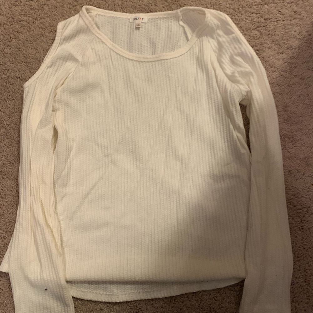 Sweater with cut out shoulders